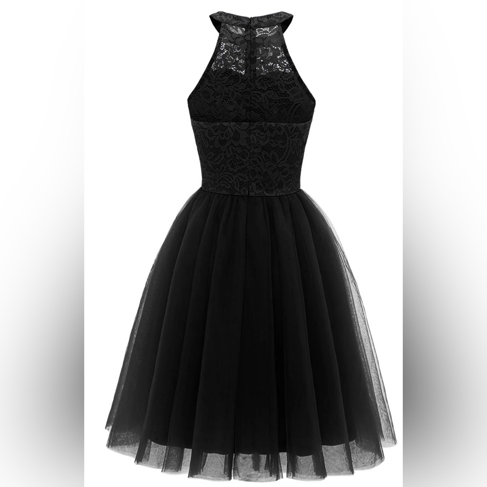 Elegant Lace Halter Dress - in black, white or peach NWT